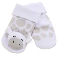 44B1028: Baby 1 Pair Novelty Giraffe Socks With Rattle (0-12 Months)